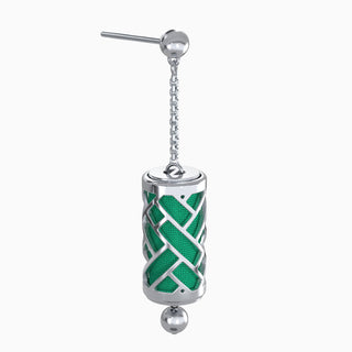 Hue Silk Earrings - Python Green - Sterling Silver