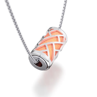 Crossandra Orange Huế - Silk Pendant - Sterling Silver