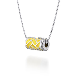 Pineapple Yellow Huế - Silk Pendant - Sterling Silver