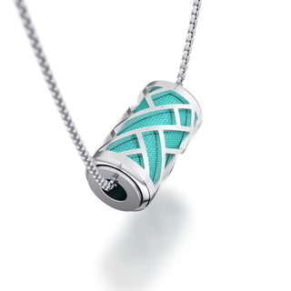 Shophouse Teal Huế - Silk Pendant - Sterling Silver