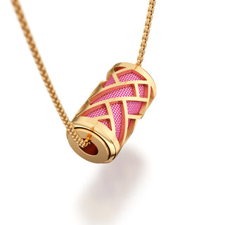 Guava Pink Huế - Silk Pendant - Gold Vermeil