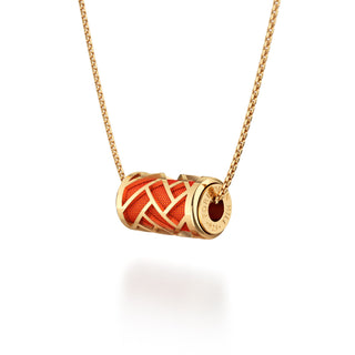 Lava Orange Huế - Silk Pendant - Gold Vermeil