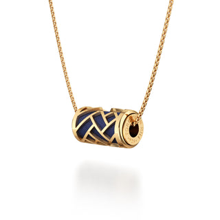 Midnight Blue Huế - Silk Pendant - Gold Vermeil