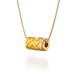 Pineapple Yellow Huế - Silk Pendant - Gold Vermeil