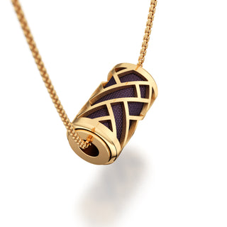 Deep Plum Huế - Silk Pendant - Gold Vermeil