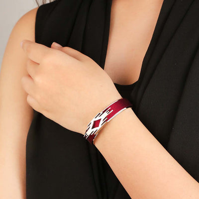 Ikat Silk Cuff - Majestic Ruby