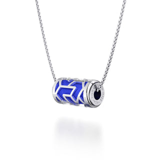 Royal Blue Iskandar- Silk Pendant - Sterling Silver