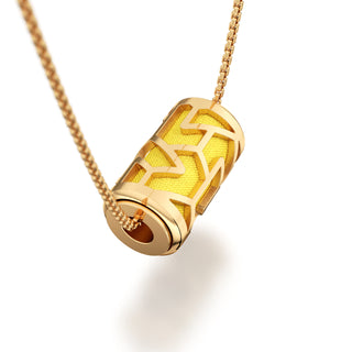 Starfruit Yellow Iskandar- Silk Pendant - Gold Vermeil