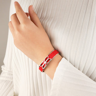 Kawung Silk Cuff - Dragon Red