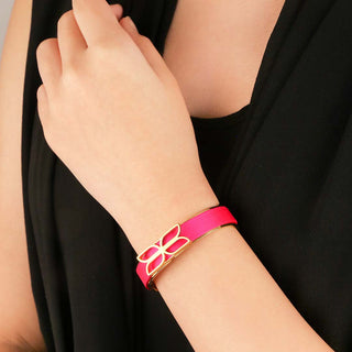 Kawung Silk Cuff - Dragonfruit Pink