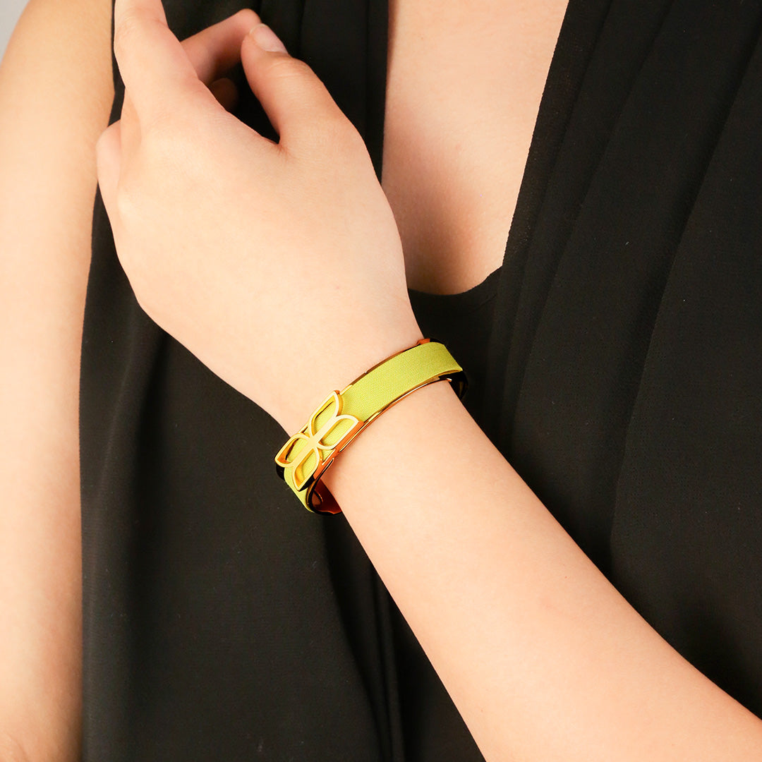Kawung Silk Cuff - Pomelo Green