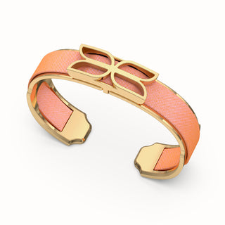 Kawung Silk Cuff - Crossandra Orange