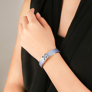 Lotus Silk Cuff - Pewter Grey