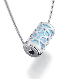 Gazebo Blue Lotus - Silk Pendant - Sterling Silver