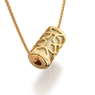 Shophouse Olive Lotus - Silk Pendant - Gold Vermeil