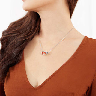 Lotus Love Letter Pendant - Shophouse Teal - Sterling Silver