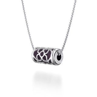 Deep Plum Lotus - Silk Pendant - Sterling Silver