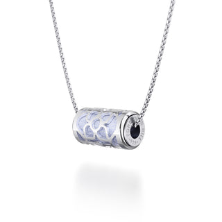 Shophouse Mauve Lotus - Silk Pendant - Sterling Silver