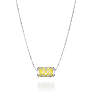 Starfruit Yellow Lotus - Silk Pendant - Sterling Silver