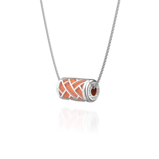 Hue Love Letter Pendant - Crossandra Orange - Sterling Silver