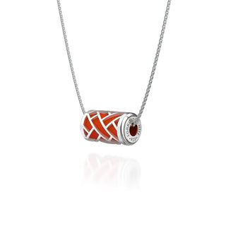 Hue Love Letter Pendant - Lava Orange - Sterling Silver