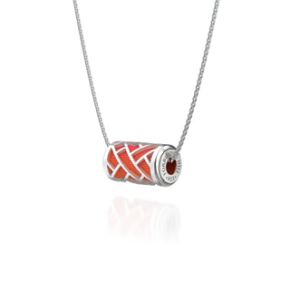 Hue Love Letter Pendant - Sunset Orange - Sterling Silver