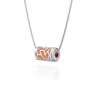 Iskandar Love Letter Pendant - Crossandra Orange - Sterling Silver