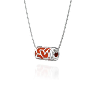 Iskandar Love Letter Pendant - Lava Orange - Sterling Silver