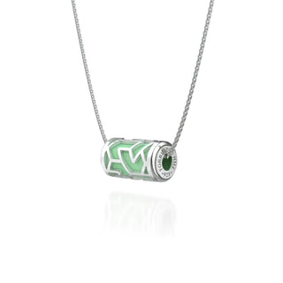 Iskandar Love Letter Pendant - Palm Tree Green - Sterling Silver