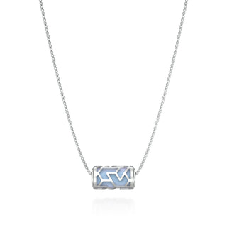 Iskandar Love Letter Pendant - Gazebo Blue - Sterling Silver