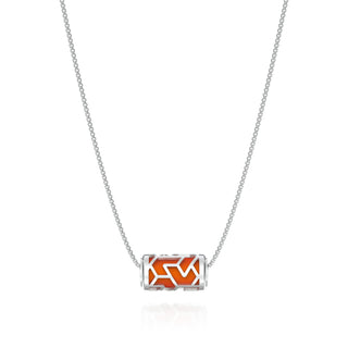 Iskandar Love Letter Pendant - Lava Orange - Sterling Silver