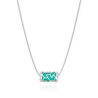 Iskandar Love Letter Pendant - Shophouse Teal - Sterling Silver