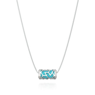 Iskandar Love Letter Pendant - Turquoise Blue - Sterling Silver