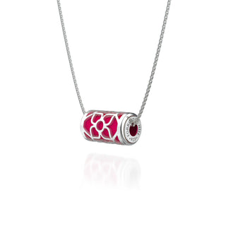 Lotus Love Letter Pendant - Dragonfruit Pink - Sterling Silver