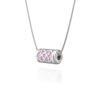 Lotus Love Letter Pendant - Frangipani Pink - Sterling Silver