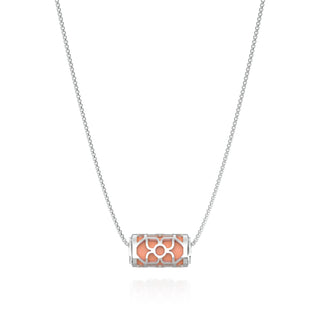 Lotus Love Letter Pendant - Crossandra Orange - Sterling Silver