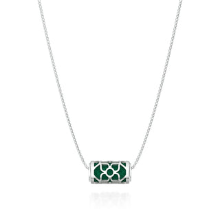 Lotus Love Letter Pendant - Emerald Green - Sterling Silver