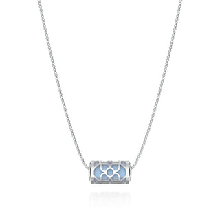 Lotus Love Letter Pendant - Gazebo Blue - Sterling Silver