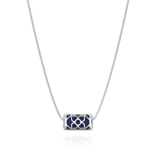 Lotus Love Letter Pendant - Midnight Blue - Sterling Silver
