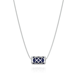 Lotus Love Letter Pendant - Midnight Blue - Sterling Silver