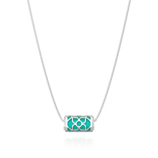 Lotus Love Letter Pendant - Shophouse Teal - Sterling Silver