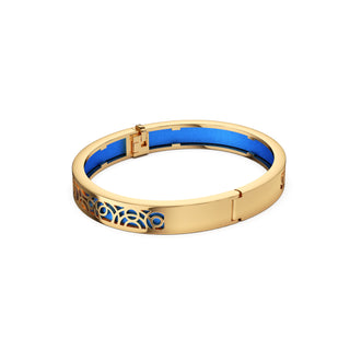 Celestial Blue Monsoon Ripples - Extra Slim Bangle Gold