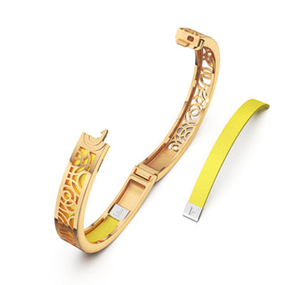 Starfruit Yellow Monsoon Ripples - Extra Slim Bangle Gold