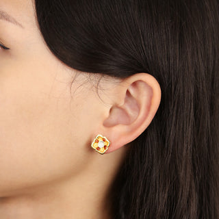 Forbidden Spring Small Stud Earrings - Gold Vermeil - Moonstone