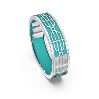 Nanyang Dream Bangle - Shophouse Teal - Sterling Silver