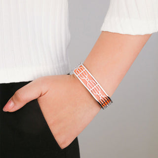 Nanyang Dream Bangle - Crossandra Orange - Sterling Silver