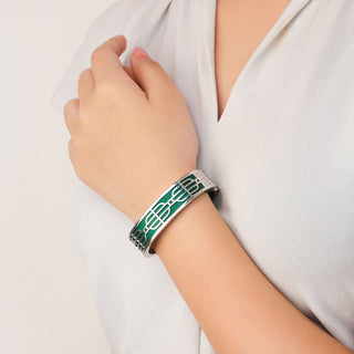 Nanyang Dream Bangle - Emerald Green - Sterling Silver