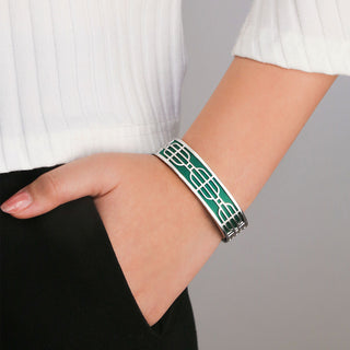 Nanyang Dream Bangle - Emerald Green - Sterling Silver