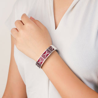 Nanyang Dream Bangle - Majestic Ruby - Sterling Silver