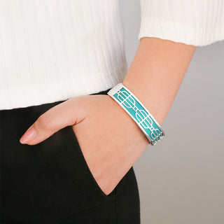 Nanyang Dream Bangle - Shophouse Teal - Sterling Silver